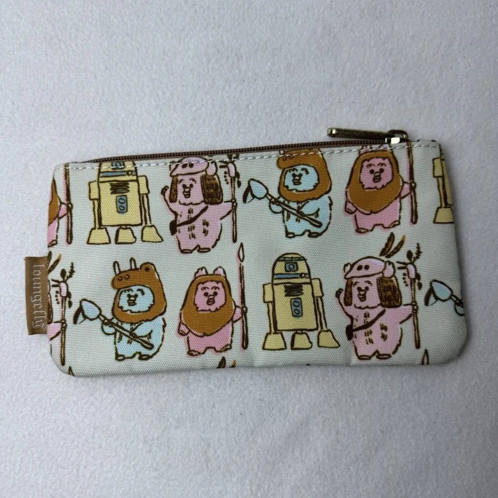 Star Wars Ewok Loungefly Nylon Zip Pouch Wallet Pencil Pastel Bag Disney